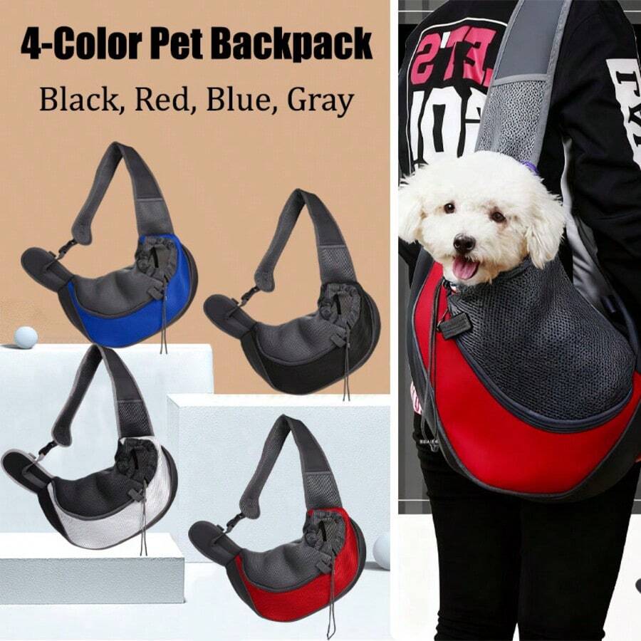 Breathable Pet Sling Carrier - Adjustable Shoulder Strap, Zipper Closure, Lightweight & Secure Small Dog & Cat Carrier - Hands-Free Travel, Walking, Camping, Vet Visits - Suitable For Chihuahuas, Toy Poodles, Shih Tzus - Pet Carrier Bag, Pet Backpack, Sturdy Construction, Cat Owner Essential, Christmas Gift New Year Gift - Pet Carrier - View 1