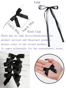 10 Stücke/20 Stücke schwarze Schleifen Dekorationen, geeignet für Feiertags-Dekoration, Hochzeitsdekoration, Valentinstag, Muttertag, Abschluss, Geschenke und Süßigkeiten-Verpackung - Schwarz - Übersicht 9