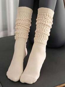 5双装女士米色加厚棉质低帮防滑隐形衬垫袜 - 米色 - 查看 4