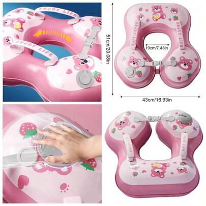 Pool Float, Inflatable Swim Ring, Foldable Floatie Device, Lightweight Safety Design, 11.81x8.66x1.18 Inches Comfortable Support Feature, Beach Swimming