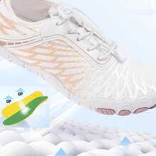 2025 New Barefoot Hiking Shoes For Women & Men, Non-Slip Wide Toe Running Footwear With Copper Grounding Insoles & Rivets, Breathable Comfortable Unisex Outdoor Sneakers - trắng - Xem 3