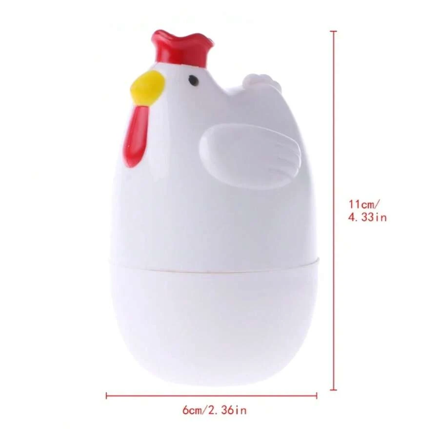 Hervidor de huevos para microondas, cocina en de pollo, electrodoméstico de cocina, soporte para huevos cocidos, herramienta de cocina, hervidor de huevos - Blanco - Ver 1