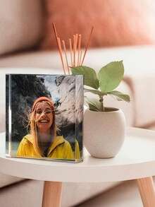 3D Customized Acrylic Photo Brick, Personalized Acrylic Photo Decor, Valentine's Day Gift, Christmas Decoration, Wedding Memento, Print Your Own Photo, Customized Acrylic Gift, Christmas/Wedding/Birthday/Anniversary/Party Gift, Customized Photo/Personalized Gift, Suitable For Boyfriend, Girlfriend, Friends, Family, Pets, Cars/Cartoons/Landscape Photos, Office Desk Decor - Multicolor - View 3