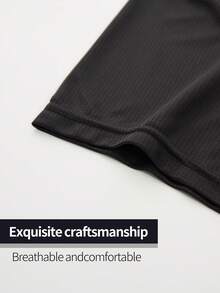 4件/套 男士超薄透气运动短袖T恤，轻便运动圆领上衣，适合跑步、健身、锻炼 - 黑色 - 查看 5