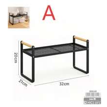 4 款可选木柄收纳架 - 单/双层铁艺整理架，适用于厨房、客厅、阳台，可放置零食、植物，多功能置物架/桌面架，墙角收纳架（随机黑/白） - 彩色 - 查看 8