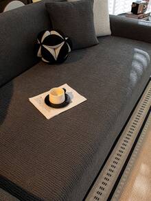 1pc Luxurious Velvet Sofa Cover, Elegant & Luxury, Anti-Slip, Dust-Proof, Scratch-Resistant, Suitable For All Seasons, Bedroom, Living Room And Study - Dark Grey - View 10