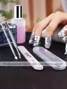 50/100/200pcs Nail Polish Remover Foil Wraps, With Pads Aluminum Foil Wrap, Nail Polish Remover Tools, Metal Cuticle Pusher, Nail Gel Remover, Remover Caps - Silver - View 6