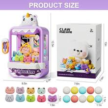 NewBandMo Unicorns Claw Machine For Kids, Candy Vending Grabber, Prize Dispenser Toys For Girls Boys With Lights Sound, Electronic Claw Game Machine Toys For 3 4 5 6 7 8 9 10 Years Old Girls - 紫色 - 查看 6