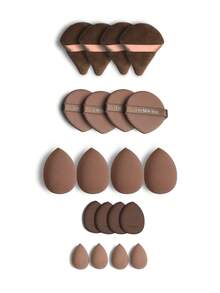 50-10pcs Makeup Sponge Set, Makeup Blender, Professional Makeup Blending Sponge Wholesale, Hoarding, Super Soft Concealer Sponge, Facial Makeup Tools, Suitable For Foundation, Powder, Toner - Coffee Brown - View 4