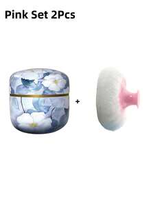 1Set Valentine's Day Style Large Powder Puff, Body Powder And Container Loose Powder, The Powder Puff And Powder Box Are Suitable For Bathing And Travel - Multicolor - View 13