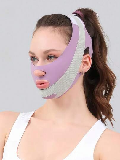 Face Lifting & Firming Sleep Shaping V-Line Bandage, Relaxing Lifting, Reducing Double Chin, Slimming Face Massager, Unisex - Chin Shaping, Adjustable Mask, Reusable, Breathable Seamless V-Shaped Face Mask, Suitable For Sleep, Workout And Yoga, Lightweight & Breathable, Wrinkle-Free Wear, Y2K Goth Style Travel Essential, Convenient To Carry, Christmas Gift, Christmas Decor, Women Gift