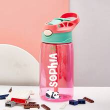 16oz/480ml Personalized Name Water Bottle For Kids, Stainless Steel 12oz/350ml Leakproof Bottle, Unicorn Space Themes, Straw Cap & Name Band Included, Back To School - Style 1 - View 31