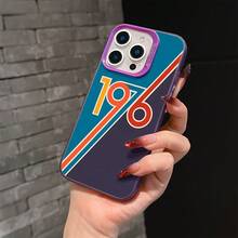 1976 Funda de Teléfono Diseño de Línea para iPhone 16 15 14 13 12 11 Pro Max X XR XS Max 8 7 Plus Cubierta Trasera Mate Antigolpes - Colores mixtos - Ver 4