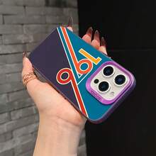 1976 Funda de Teléfono Diseño de Línea para iPhone 16 15 14 13 12 11 Pro Max X XR XS Max 8 7 Plus Cubierta Trasera Mate Antigolpes - Colores mixtos - Ver 6