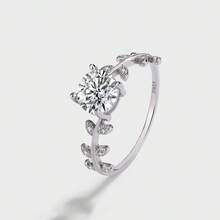 S925 高档优雅花卉钻石戒指，理想的母亲节礼物，适合作为节日礼物送给朋友、爱人、家人，是女性的高级珠宝，日常佩戴 - 銀色 - 查看 10