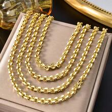 Dây chuyền hình tròn rỗng 3D mạ vàng 14K 750 thời trang tối giản, phù hợp cho nữ giới đeo hàng ngày và dự tiệc, phong cách punk. - vàng 2 - Xem 6