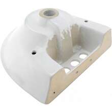 Small Bathroom Pedestal Sink White With Overflow Centerset Faucet Holes Grade A Vitreous China 33 Inch Tall X 16 Inch Wide X 14 Inch Projection Space Saving Ondine Design Renovator's Supply - Rộng 16 inch - Trắng - Xem 6