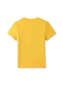 Red Letter Print Short Sleeve T-Shirt For Women, Summer Sexy Slim Fit Cropped Design Top Casual Yellow - Yellow - View 10