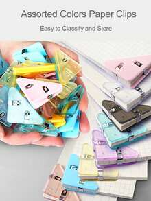 Colorful Multifunctional Creative Right Angled Triangle Corner Clips, Office Stationery Clips, Test Paper Anti Roll Clips, Anti Book Curling, Electronic Data Ticket Clips, Student Test Paper Edge Clips, Document Memo Clip Edge Corner Clips, Storage Clips, Triangular Book Clips, Sealing Clips, Paper Clips, Sealing Clips - Gold - View 4