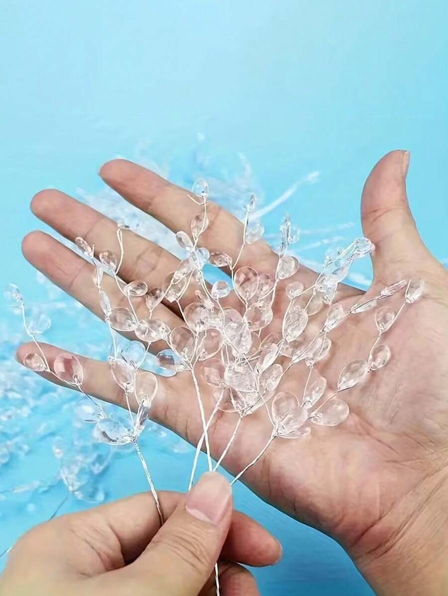 12/6/2 قطعة سلسلة قطرات مائية بلورية اصطناعية، أنيقة وعاطفية، مناسبة للمنزل والفندق والمكتب والزفاف وطاولة الطعام والحفلات والداخلي والخارجي وديكور الأزهار والأزهار الاصطناعية لديكور المنزل والأعياد والزهور العاطفية DIY منتجات حرفية - متعدد الألوان - مشاهدة 1