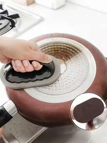 1pc/2pcs Heavy-Duty Diamond Sponge Brush With Non-Slip Grip - Effective Scrubber For Pots, Pans, Kitchen, Bathroom, Floors, Cleaning Tool For Stubborn Stains, Grime, Rust Removal - Ideal For Home & Commercial Use - Multicolor - View 2