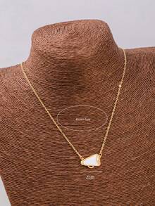 1pc Minimalist Cheerleader Megaphone Necklace & 1pc Minimalist Geometric Tea Cup Necklace, Fashionable & Elegant Versatile - Gold - View 5