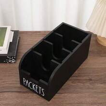 1个带隔层的木制调料架，厨房台面/桌面收纳盒，多功能收纳架，家居整理收纳篮，乡村风装饰，质朴收纳，耐用木篮，厨房收纳篮，分隔盒，居家烹饪必备，简约家居装饰