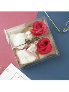 1pc Gift Box, Towel Bear Soap Rose Gift Box, Valentine's Day, Birthday Gift, Anniversary Wedding Gift - Red Valentine's Day Gift Box - Best For Women, Husband And Wife Thanksgiving And Christmas Ew Year Gift - Multicolor - View 9