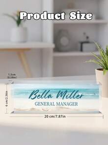 1个个性化办公室铭牌 - 27种款式，可定制办公桌铭牌，办公桌装饰礼品，男女皆宜，亚克力办公桌铭牌，适用于教师、同事、员工、老板（夏日海风），圣诞礼品用品 - 彩色 - 查看 12