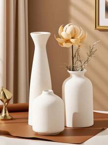 3个北欧风陶瓷圆形花瓶，大号花瓶，创意家居装饰，融合北欧与波西米亚风格，是装饰农舍的理想之选，也适用于浴室、婚礼礼物、花园、电视柜、韩式室内设计、时尚花盆、房间装饰、玻璃花瓶 - 彩色 - 查看 7