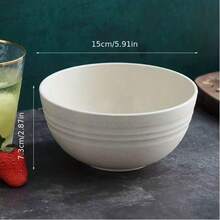 2个装马卡龙造型塑料碗，圆形，防摔，不粘光滑表面，适合盛放燕麦片、沙拉、意面、汤和米饭等菜肴 - 可选半个装 - 彩色 - 查看 4