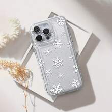 Funda para teléfono: Copo de Nieve de Invierno, Pura y Romántica, Diseño Artístico Único, Funda de Teléfono de TPU Transparente con Agarre Cómodo, Protege Eficazmente Tu Teléfono de Caídas e Impactos. Compatible con múltiples modelos de , incluyendo 17, 16, 16E - Estilo 1 (1 pieza) - Ver 4
