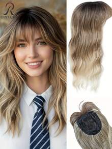 Giao hàng trong vài ngày làm việc. Tóc nối xoăn 3D 360° cho nữ với mái kiểu Pháp - Màu nâu, 20 inch, giúp tăng độ dày tóc, phù hợp với tóc mỏng, dễ đeo và tạo kiểu. Tóc nối xoăn dài với highlight nâu và mái - Kẹp/Gắn, Tóc tổng hợp/Tóc bổ sung, Tăng độ dày tóc, Làm dày tóc mỏng tức thì, Tóc nối gợn sóng/xoăn (Không cần mũ đội tóc giả). - Nhiều màu - Xem 13