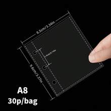 10/20/30p/Bag M5/A6/A7/A8 Transparent Loose-Leaf, YOUCHENGYOUPING Plastic Protective Cover, Portable Sticker Book, Loose-Leaf Folder, Album Loose-Leaf Replacement Core, High-Quality PP Material, No Acid And No PVC, Storage, High Transparency, Can Be Used To Store K-Pop Photo Cards, Photos, Documents, Banknotes, Small Change, Jewelry, And Various Small Items - Clear - View 18