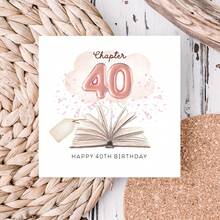 Fun 40th Birthday Card, Friend's 40th Birthday Card, Wife's 40th Birthday Card, Pink 40th Birthday Card, Best Friend's Birthday Card - Multicolor - View 5