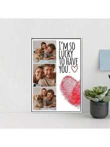 1件定制照片拼贴画，个性化情人节礼物，情侣照片拼贴画，无框墙贴礼物，定制海报，照片拼贴画印刷，适用于卧室、客厅、家居装饰 - 彩色 - 查看 6