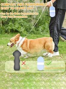1 pezzo Bottiglia d'acqua portatile per cani 2 in 1 con contenitore per cibo, ciotola per acqua e cibo per animali domestici a prova di perdite per viaggi, passeggiate, escursioni, attività all'aperto, leggero alimentatore per animali domestici adatto per cani e gatti di piccola e media taglia - Multicolore - Visualizzare 5