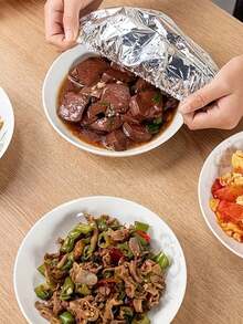 20/10/5-Piece Reusable Aluminum Foil Sleeves, Countertop Food Warmer, Food Storage Bags, Food Preservation Bags, Kitchen Storage, Household Plastic Packaging, Contact-, Leftovers Storage, Kitchen Freshness & Insulation Lids, Fits Bowls, Dishes & Plates, Keeps Food Warm, Fresh & Dust-Free, Food Preservation Equipment - Multicolor - View 3