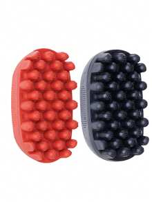 1个可水洗弹性造型梳，适用于脏辫、卷发，防滑设计，男女通用美发造型海绵套装，尤其适合非洲卷发和短发，沙龙级专业卷发梳，返校、旅行和度假必备 - 黑色 - 查看 19