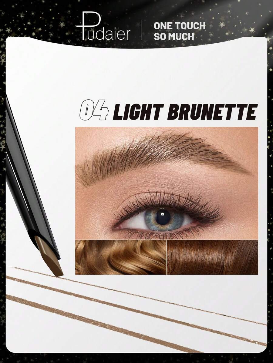 Pudaier Ultra-Fine Eyebrow Pencil - Waterproof, Sweat-Resistant, Non-Clumping, Smooth Application, Built-In Eyebrow Brush, Creates Natural And Refined Eyebrow Shape. - #04 - View 1