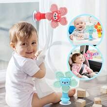 6pcs Suction Cup Rotating Toy For Babies And Toddlers - ABS Resin Sensory Toy With 6 Colorful Handles, Travel-Friendly Toy For Planes, Restaurants, Home Use - Develops Motor Skills And Cognitive Awareness - Multicolor - View 4
