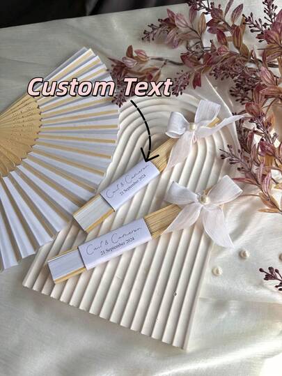 10/20 piezas de abanicos de papel con forma de corazón blanco personalizados, adecuados como recuerdos de fiesta, compromiso, regalos de bautizo para invitados, con estilos que incluyen rústico, vintage, minimalista, de moda, casual, personalizables, únicos, regalos ideales para familia, amigos, graduación, boda, Día de San Valentín