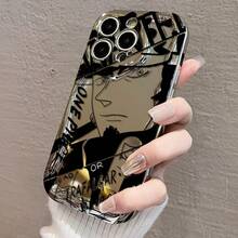 アニメワンピーストラファルガー・ローデザイン 電鋳防摔スマホケース for  17promax,16pro,15plus/14/13/12/11 衝撃吸収 保護カバー スクラッチ防止 スタイリッシュ コーティング 携帯電話アクセサリー ファン必携 高品質 - シルバー - チェックする 4
