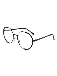1 par de óculos transparentes com armação assimétrica vazada, versáteis e personalizadas. Óculos de leitura para computador requintados e modernos, ideais para viagens e uso diário. - Preto - Ver 4