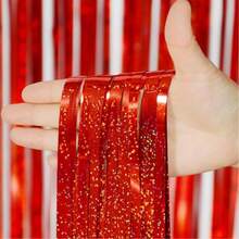 1pc Pink Foil Tinsel Fringe Backdrop Curtain, Party Decoration, Tassel Background, Suitable For Birthday, Valentine's Day, Gender Reveal Party, Bridal Shower And Other Occasions