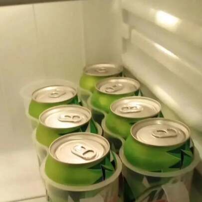 Caja de almacenamiento de latas de refrescos portátil, adecuada para refrigerador, estante para latas de cerveza, estante deslizante para almacenamiento de refrigerador, plástico transparente