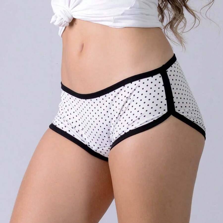 Fluxx White/Polka Dot Menstrual Nighttime Panties/Shorts - 查看 1
