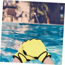 Guantes de Ayuda para Nadar Guantes de paletas de Mano Manoplas para Mujer Guantes termicos Natacion Accesorios Guantes de natacin Guantes de Piscina Nylon Yellow - metro - Ver 4