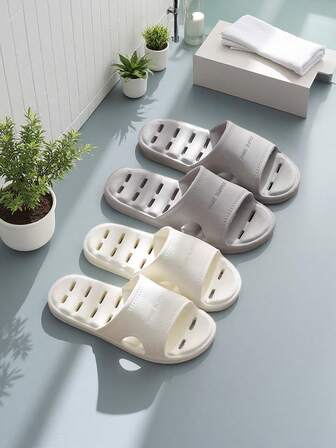 Ihåliga badrumstofflor, halkfria duschsandaler för män och kvinnor, EVA mjuk botten mångsidiga inomhustofflor för par