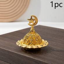 1pc/5pcs Eid Mubarak Mini Crown Vintage Hollow Copper Incense Burner Holder, Golden Incense Burner Decor, Home Fragrance Sandalwood Incense Burner - Multicolor - View 12
